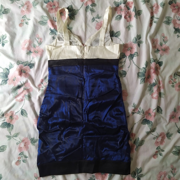 Blue Y2K Colorblock Bodycon Cocktail Prom Dress - Picture 6 of 8